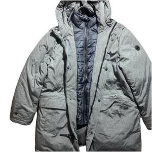 Michael Kors Men’s Hooded Bib Snorkel Parka Gray 2XL Heavyweight Winter Coat